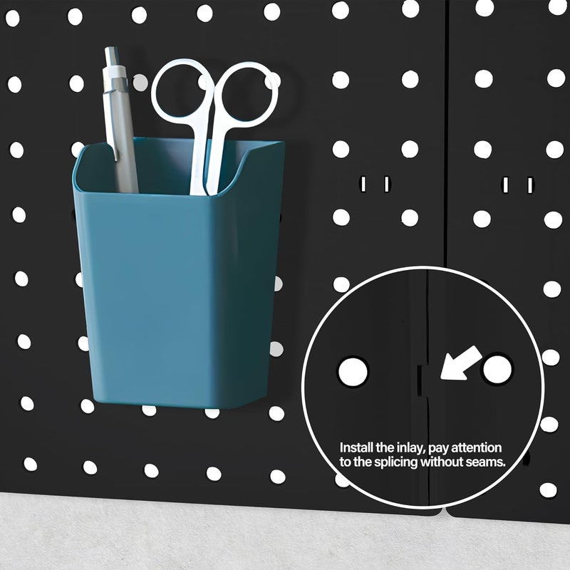 Lansi 4Pcs Peg Board, Black Pegboard Wall Organizer Panels Wall Mount, ABS Pegboard for Craft Room Garage Kitchen Workshop, ABS Peg Boards Easy Installation - Image 5